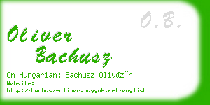 oliver bachusz business card